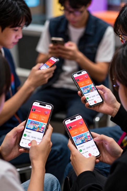 Customers using the JomKumpul rewards app